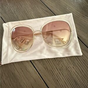 Chloe Gold and Pink Gradient Sunglasses